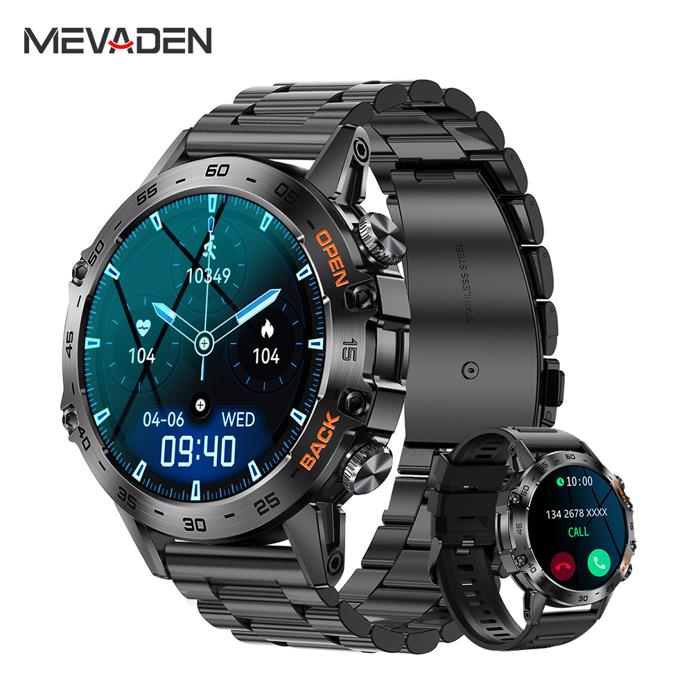 Smartwatch Health Watches For Men - Montre connectée homme MEVADEN Steel 1,39