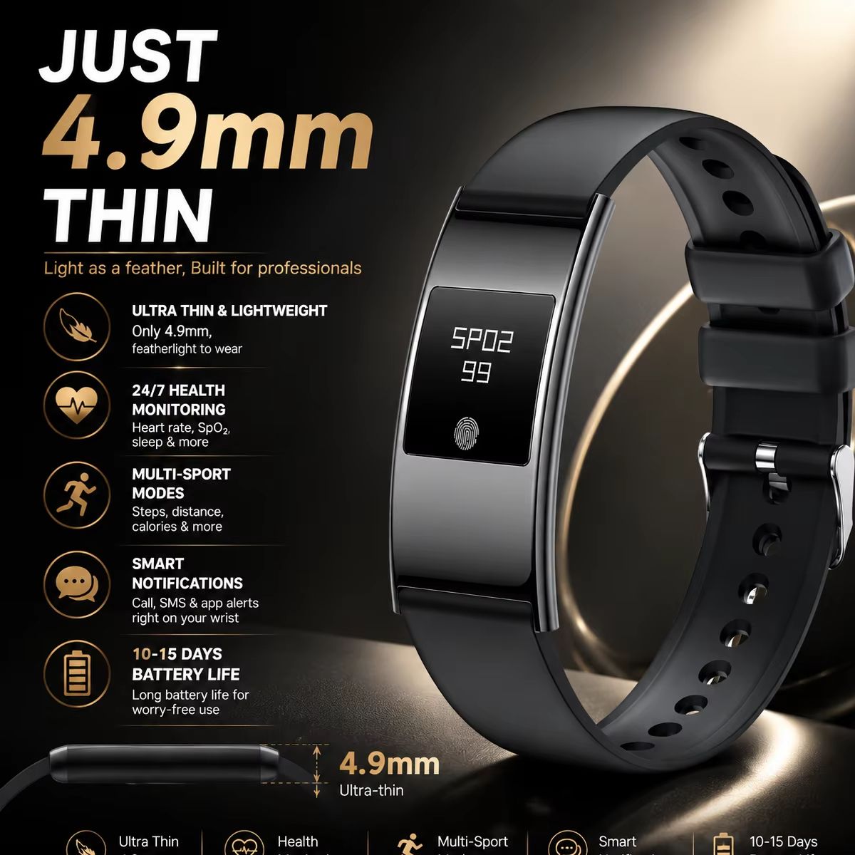Smartwatch Stylish Watches For Women - Montre connectée élégante ultra-fine pour hommes